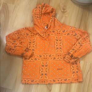 Men's Orange Paisley Hoodie
